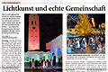 Münchener Merkur 8.12.08, Kirche im Licht, ecclesia et lumine, klesius, aurum, sonnenkraft freising, easy energy, ismaning, ismaning leuchtet, risinger, obermayr,  pfarrgemeinderat, st johann baptist, christkindlmarkt, weihnachtmarkt,lichtkunst, ecclesia in lumine